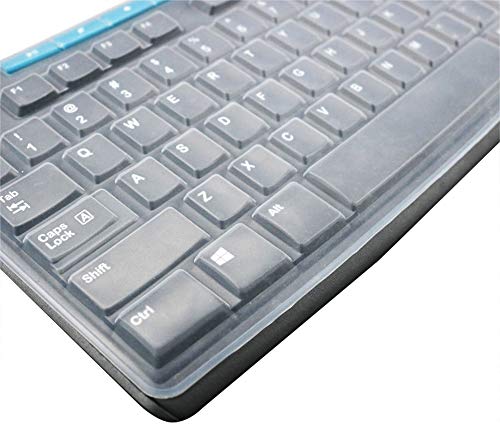 Ultra Thin Desktop Silicone Clear Keyboard Cover Skin Protector Compatible for Logitech MK370 MK270 Wireless Keyboard & Logitech K200 K260 K270 MK200 MK260 Keyboard (NOT for Other Desktop Keyboards) - color: Transparent
