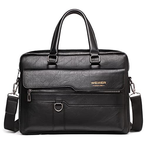 Hebetag Small Leather Sling Shoulder Bag Messenger Pack for Men Women Outdoor Travel Business - color: #35black(pu)