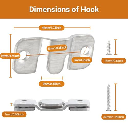 16Pcs Stainless Steel Interlock Hanging Buckle, Flush Concealed Mount Brackets, Z Clip Bracket for Picture Display Art Gallery - color: Silver, size: Small Without Screws
