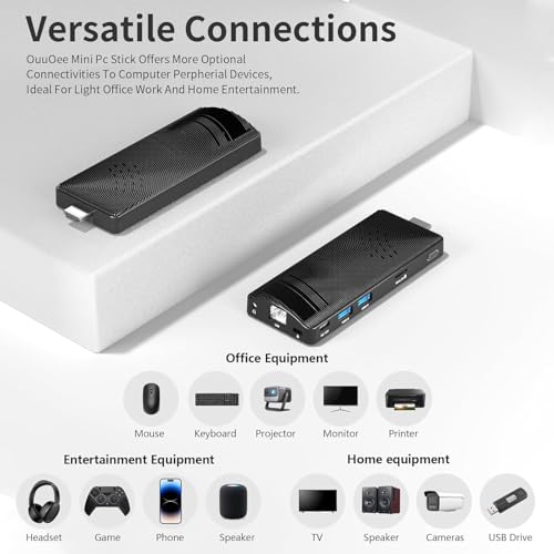 Fanless Mini PC Stick Win 10, Micro Desktop Computer Stick Celeron J3455 4GB 64GB eMMC (1.5 GHz), Small PC USB3.0 X 2 Gigabit Ethernet 4K 60Hz - size: J3455-4+64GB