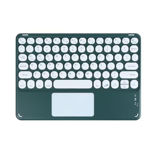Wireless Bluetooth Keyboard with Touchpad 10 inch Portable Rechargeable Slim Keyboard for iPad Pro/iPad Air/iPad 9.7/iPad 10.2/iPad mini and Other iOS Android Windows Devices(Dark Green) - color: dark green