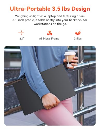 HotYeah Triple Laptop Screen Extender, 15.6" 1080P FHD IPS Folding Stacked Portable Dual Monitor, USB C Travel Extended Computer Display w/VESA, 180°Rotation, Plug & Play for Laptops (Windows Only)