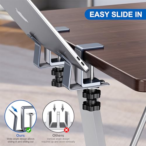 Vertical Laptop Stand, Aluminum Slide Design Adjustable Laptop Holder for Desk Side, fits All MacBook/Surface/Samsung/HP/Dell/Chrome Book (Space Gray)