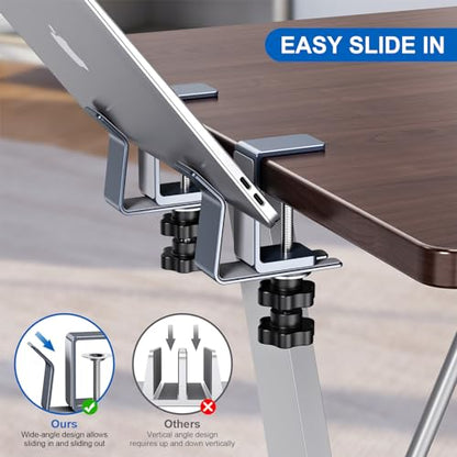 Vertical Laptop Stand, Aluminum Slide Design Adjustable Laptop Holder for Desk Side, fits All MacBook/Surface/Samsung/HP/Dell/Chrome Book (Space Gray)
