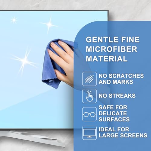 Eco-Fused XL Microfiber Cleaning Cloths - 5 Pack - 12 x 12 inch (30.5 x 30.5 cm) - Quickly Remove Fingerprints, Dust and Smudges from Tablet, TV and Notebook Screens Without Scratches or Marks - color: 5 Pack - 12 X 12 Inch