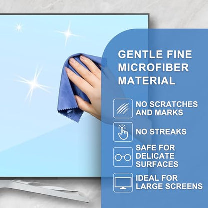 Eco-Fused XL Microfiber Cleaning Cloths - 5 Pack - 12 x 12 inch (30.5 x 30.5 cm) - Quickly Remove Fingerprints, Dust and Smudges from Tablet, TV and Notebook Screens Without Scratches or Marks - color: 5 Pack - 12 X 12 Inch