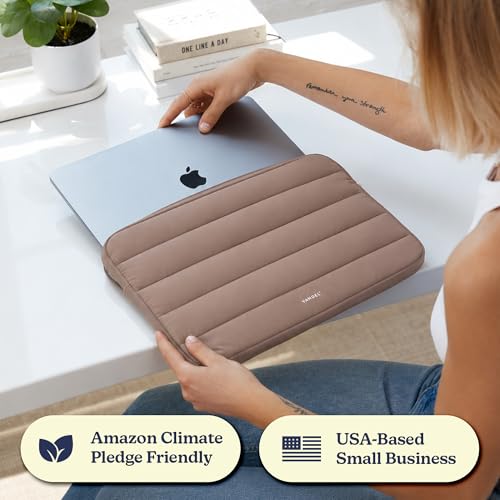 Vandel The Original Puffy Laptop Sleeve Case, 13-14 inch Laptop Sleeve Bag | Compatible with MacBook Air/Pro 13/Pro 14/iPad Pro 12.9, HP Dell ASUS Computer Case Bag Cover, Stylish Aesthetic Design - color: d. Latte, size: 13-14 Inch