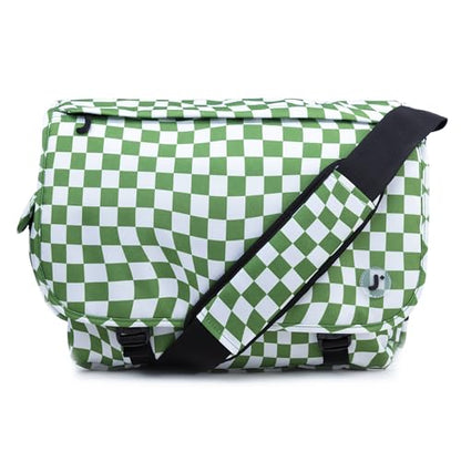 J World New York Thomas Laptop Messenger Bag for Women & Men. Kids Computer Bookbag - color: Matcha Checkers