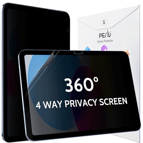 Peslv 360° Privacy Screen for iPad 10th 2022 10.9" & iPad 11th A16 2025 11", Anti Glare Blue Light Spy Filter Private Cover, High Sensitive Bubble-Free Easy Install Black Security Protector - size: 10.9''(iPad 10/11th)