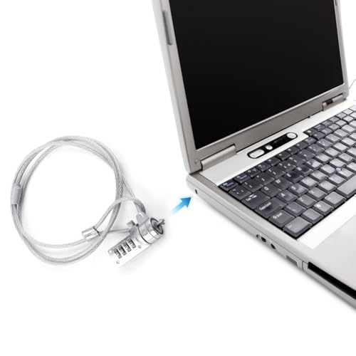 Joyzan Laptop Lock, Computer Combination Security Locking Cable steel Tablet Anti Theft Hardware Protection 4 Digit Password PC Monitor Projectors Docks Mobile Devices Notebook Phone Displays 43.3inch