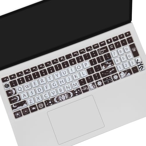 Cute Keyboard Cover for Dell Inspiron 15 3000 5000 7000 3510 3511 3515 3525 3530 3535 5510 5515 5518 7510 15.6", Inspiron 16 7610, Vostro 15 3510 5510 5515, Latitude 3520, Sun and Moon - color: Sun and Moon