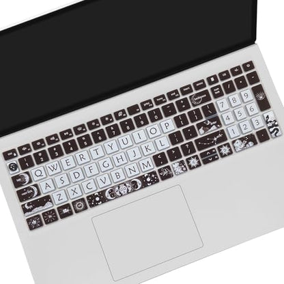 Cute Keyboard Cover for Dell Inspiron 15 3000 5000 7000 3510 3511 3515 3525 3530 3535 5510 5515 5518 7510 15.6", Inspiron 16 7610, Vostro 15 3510 5510 5515, Latitude 3520, Sun and Moon - color: Sun and Moon
