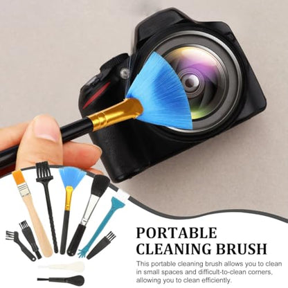 Soft Bristle Computer Cleaning Brush Set 10 Pieces for Electronics Dust Removal Keyboard Laptop Fan Cleaning Kit Portable Anti-Static Tools for Detailed Maintenance