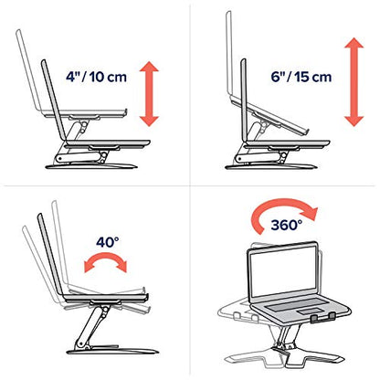Ergotron – Neo-Flex Elevated Laptop Stand for Desk, 6 Inch Adjustable Height – for Laptops up to 21 Inches – Black