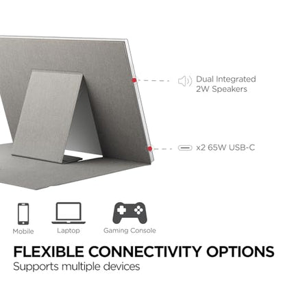 ViewSonic TD1656-2K 16 Inch 1600p Touchscreen Portable Monitor, WQXGA IPS Display for Interactive Workflows and Second Screen Productivity, Built-in Stand, 65W USB-C, mini HDMI, and Smart Cover - style: 1600p Touchscreen