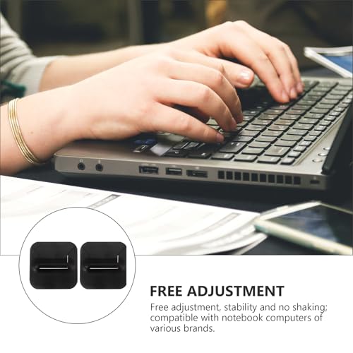 BESPORTBLE 2Pcs Portable Folding Laptop Stand Adjustable Height Computer Bracket with Cooling Vent for Travel and Home Office Use, Black