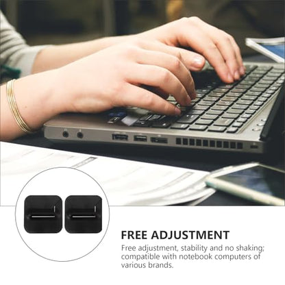 BESPORTBLE 2Pcs Portable Folding Laptop Stand Adjustable Height Computer Bracket with Cooling Vent for Travel and Home Office Use, Black