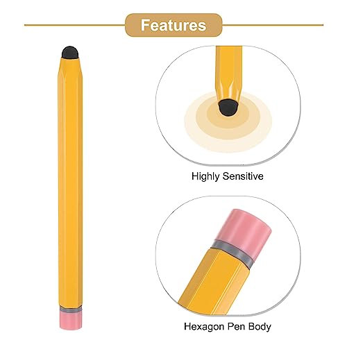 MECCANIXITY 2pcs Stylus Pens for Touch Screens Hexagon Crayon Stylus Pen Universal Capacitive Stylus for All Touch Screen Devices, Yellow Pink
