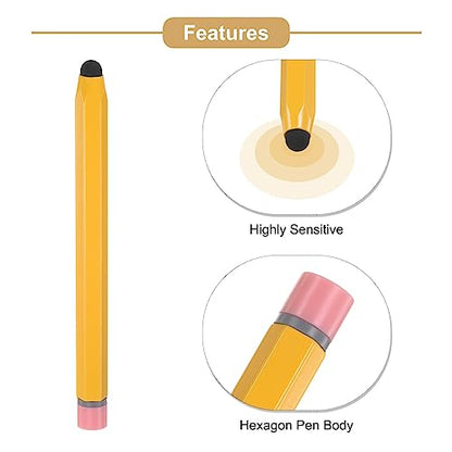 MECCANIXITY 2pcs Stylus Pens for Touch Screens Hexagon Crayon Stylus Pen Universal Capacitive Stylus for All Touch Screen Devices, Yellow Pink