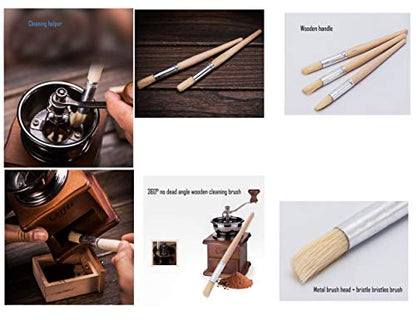LBY 5pcs Natural Pig Bristle Espresso Maker Cleaning Brush, 195mm(7.68'') Household Cleaning Brush, Paint Brush Parts Cleaning Brush, Natural Pig Bristle, Wooden Handle - size: 195mm (7.68")Coffee machine cleaning brush
