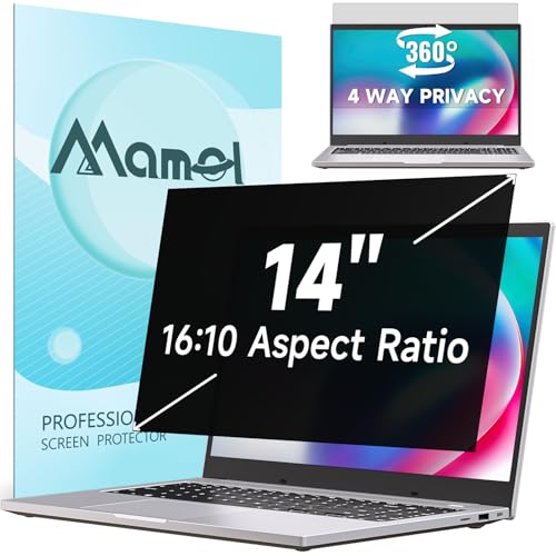 360° Laptop Privacy Screen 14 Inch 16:10, 4 Way Computer Monitor Privacy Shield, Anti Glare Blue Light Filter Compatible with Lenovo Hp Dell Acer Asus Thinkpad Envy Xps - color: Black for Laptop, size: Laptop 14 inch 16:10 Aspect
