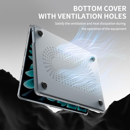 Batianda Premium Clear TPU Case for New MacBook Air 13.6" M5/M4/M3/M2 with Fun Pattern, Ultra-Slim Lightweight Protective Shell with Anti-Yellowing, Scratch Resistance & TPU Keyboard Cover, Coffee Cat - color: Coffee Cat