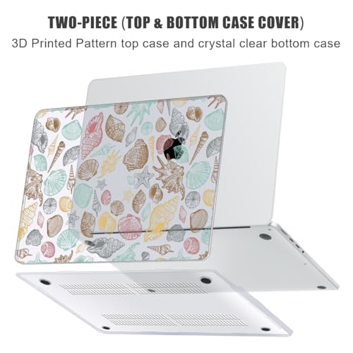 for with MacBook Pro 14 inch Case 2026-2021 M5 M4 M3 M2 M1 Pro/Max A3426 A3427 A3434 A3112 A3401 A2918 A2992 A2779 A2442, Hard Shell with Keyboard Cover+Protective Film, Conch - color: Conch