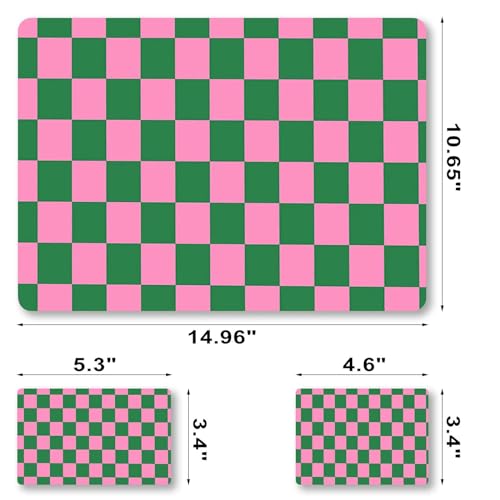 Laptop Decal Sticker Skin Cover, 11.6”12" 13" 13.3" 14" 15" 15.4" 15.6 inch Laptop Netbook Vinyl Skin Sticker Cover Art Notebook PC Reusable Protector (2 Wrist Pad Included), Pink Checkered - color: Pink Checkered