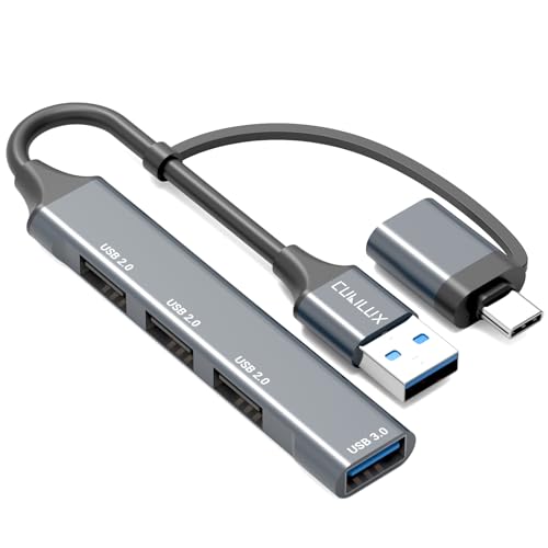 Cubilux 4-Port USB HUB, Ultra Slim USB 3.0 to 4-Way USB Splitter [1 x USB 3.0, 3 x USB 2.0] Type C to 4 USB Expander for Laptop, Xbox, Flash Drive, HDD, Keyboard, Mouse, NOT for Charging