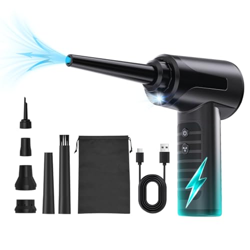Electric Compressed Air Duster Blower Can Duster for Computer PC Keyboard | 100,000RPM, Cordless, Rechargeable,