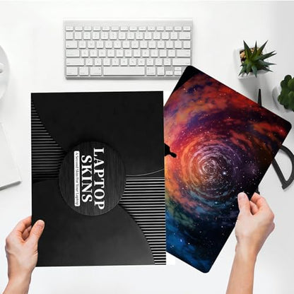 Universal Laptop Skin Sticker with 2 Wrist Pad Skins, Waterproof Scratch Resistant Vinyl Laptop Cover Decal, Cut to Fit for 11–15.6 Inch MacBook HP Dell Lenovo, Interstellar Universe - color: Interstellar Universe