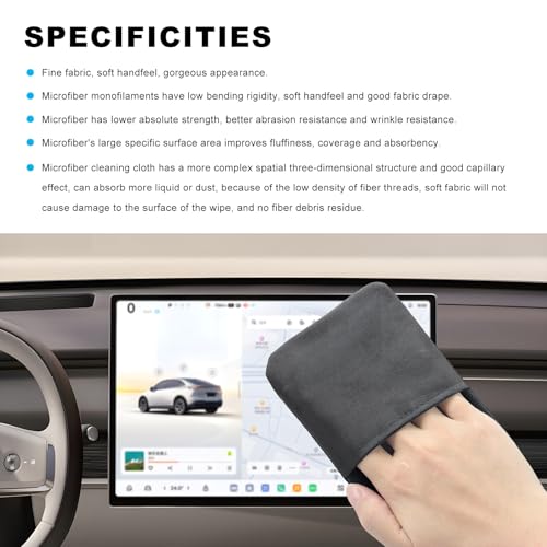Ohleats Car Screen Cleaner, Microfiber Auto Screen Cleaning Pad, Foldable Touch Screen Cleaner Cloth for Vehicle Dashboard LCD Display, Car Cleaning Kits - color: Long Square,1Pcs