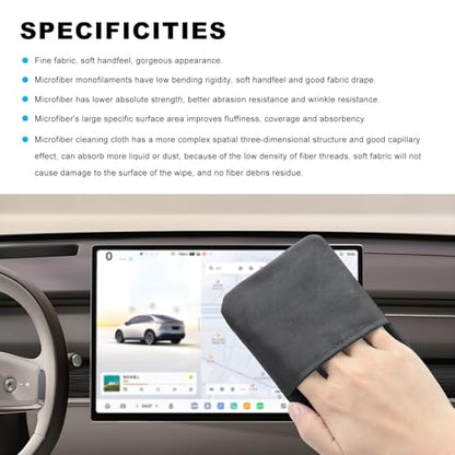 Ohleats Car Screen Cleaner, Microfiber Auto Screen Cleaning Pad, Foldable Touch Screen Cleaner Cloth for Vehicle Dashboard LCD Display, Car Cleaning Kits - color: Long Square,1Pcs