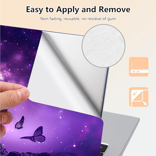Laptop Skin Sticker Decal 15.6 Inch,12 13 13.3 14 15 15.6 in Laptop Netbook Skins for Notebook,Art Decal Removable Waterproof Scratch Resistant,Universal Vinyl Cover,Purple Galaxy Cat - color: Purple Galaxy Cat