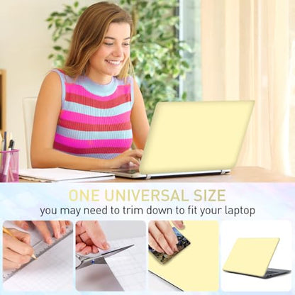 15-15.6 inches Netbook Laptop Skin Sticker Decal Reusable Cover Protector for 11.6 12 13 13.3 14 15 15.4 Notebook Chromebook Easy to Apply Remove, Scratch-Resistant Waterproof I Light Yellow - color: Light Yellow