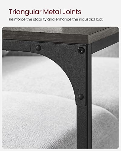 VASAGLE C-Shaped End Table, Side Table for Sofa, Couch Table with Metal Frame, Small TV Tray Table for Living Room, Bedroom, Ebonized Oak Finish and Black ULET353B42 - color: Ebonized Oak Finish + Black