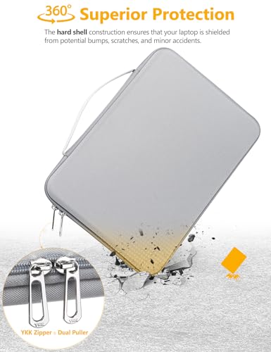HYZUO 17-17.3 Inch Hard Shell Laptop Case Sleeve, Rock Gray | for 17" 17.3" HP/Dell/ASUS/Acer/Lenovo/LG/Toshiba/MSI Gaming Laptop/Razer Blade 17/18, Notebook Protective Cover Men Women - color: Rock Gray, size: 17-17.3 Inch