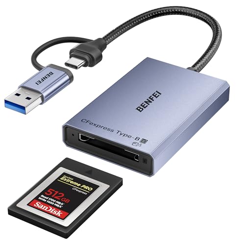 BENFEI CFexpress Type B Card Reader with USB 3.2 (Gen 2) 10Gbps, USB-C&USB-A 2-in-1 Type B CFexpress Adapter, Compatible with Windows/Mac/Linux/Android(Not for XQD Card) - size: CF type-B