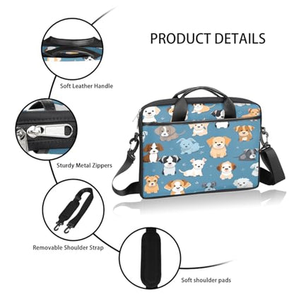 Laptop Shoulder Bag for Women Men, Waterproof Computer Case Messenger Bag Briefcase for Business Office Travel - color: Funny Dog