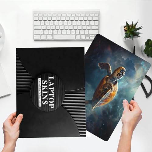 Universal Laptop Skin Sticker with 2 Wrist Pad Skins, Waterproof Scratch Resistant Vinyl Laptop Cover Decal, Cut to Fit for 11–15.6 Inch MacBook HP Dell Lenovo, Galaxy Turtle - color: Galaxy Turtle