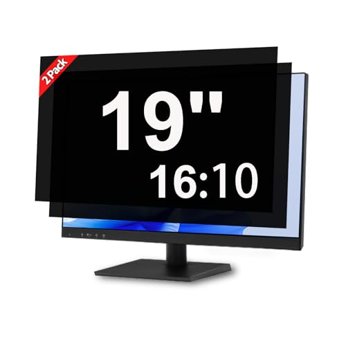 [2 Pack] 19 Inch Computer Monitor Privacy Screen, Anti Glare Filter | 19 Inch 16:10 Privacy Screen Protector With Anti-Glare Filter, Blue Light Filtering For Computer Monitors. - size: 19.0 Inch Widescreen(16:10)