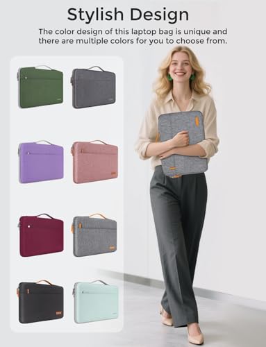DOMISO 14 inch Laptop Case Sleeve Protective Cover Compatible with 15 inch MacBook Air M4 M3 M2,MacBook Pro,14-15 inch HP Dell ASUS Lenovo Chromebook,Waterproof Computer Cases Bag with Handle,Grey - color: Grey, size: 15" for Macbook Air