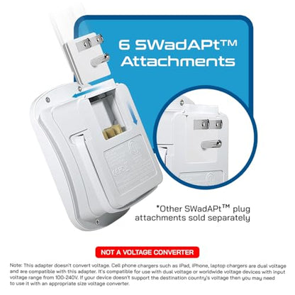 Ceptics 35W Universal Travel Adapter Kit – 2 USA sockets, USB-A, USBC, 1x PD 35W USB-C and USBC Cable, Surge Protected, Plugs for EU, UK, China, AU, Japan - for Laptop, Phone, Camera-ETL Tested - color: Beige
