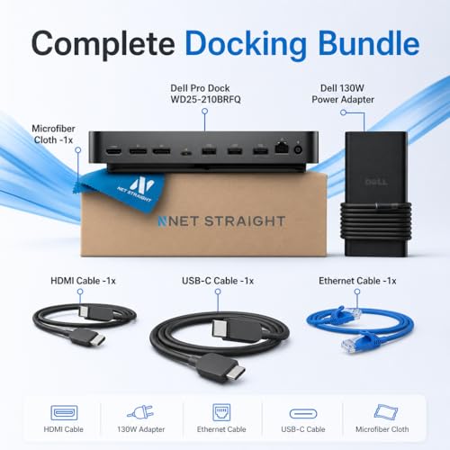 WD25 Pro Dock USB-C Docking Station for Laptops - 100W Power Delivery, 2.5 Gigabit Ethernet, 4 Display Support (2X DisplayPort 1.4, HDMI 2.1), 6 USB Ports, Single Cable Solution