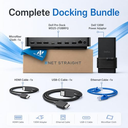 WD25 Pro Dock USB-C Docking Station for Laptops - 100W Power Delivery, 2.5 Gigabit Ethernet, 4 Display Support (2X DisplayPort 1.4, HDMI 2.1), 6 USB Ports, Single Cable Solution