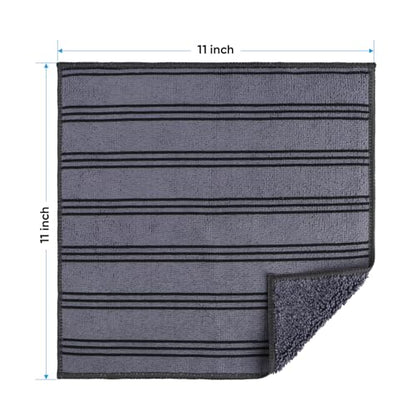 HOMEXCEL Microfiber Cleaning Cloth, Kitchen Towels 12 Pack, Lint Free, Scratch-Free, Highly Absorbent, Reusable Dish Towels for Kitchen and Household - color: White/Grey