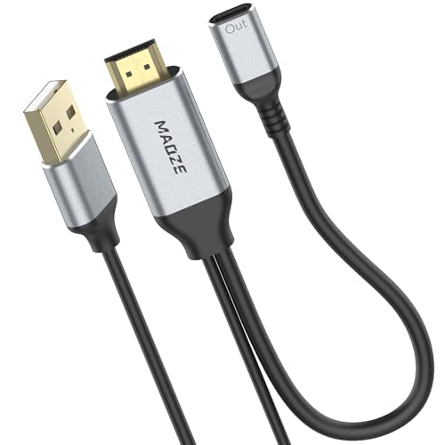 HDMI to USB C Cable 4K@60Hz 0.75ft, Unidirectional Adapter for AR Glasses | Male to Female, Compatible with Xreal Air/Rokid AR/Rayneo, PS5/Xbox/Steam Deck,Portable Monitor Touch, Gold-Plated Connectors