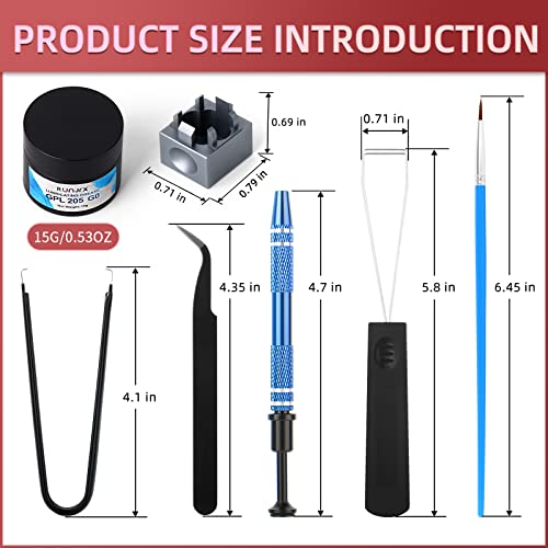 RUNJRX Keyboard Switch Lube Kit GPL 205G0 0.53oz/15g, Switch Opener for Cherry MX TTC Holy Pandas Switch,Switch Lube Tools for Gaming Keyboard - style: Lube Kit-H