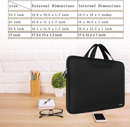 Laptop Sleeve Bag 15.6 Inch, Durable Traveling Briefcase Handle Bag & with Extra Pockets, Computer Protective Case Compatible for 15 15.6 inch HP, Dell, Acer, Asus, Black - color: Black, size: 15.6 inch