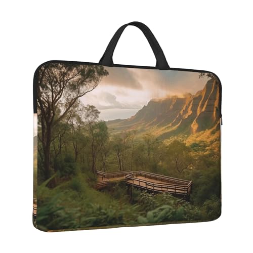 14 inch Laptop Sleeve with Handle Shockproof Laptop Bag Waterproof Computer Cover Bag Wilderness Park Briefcase